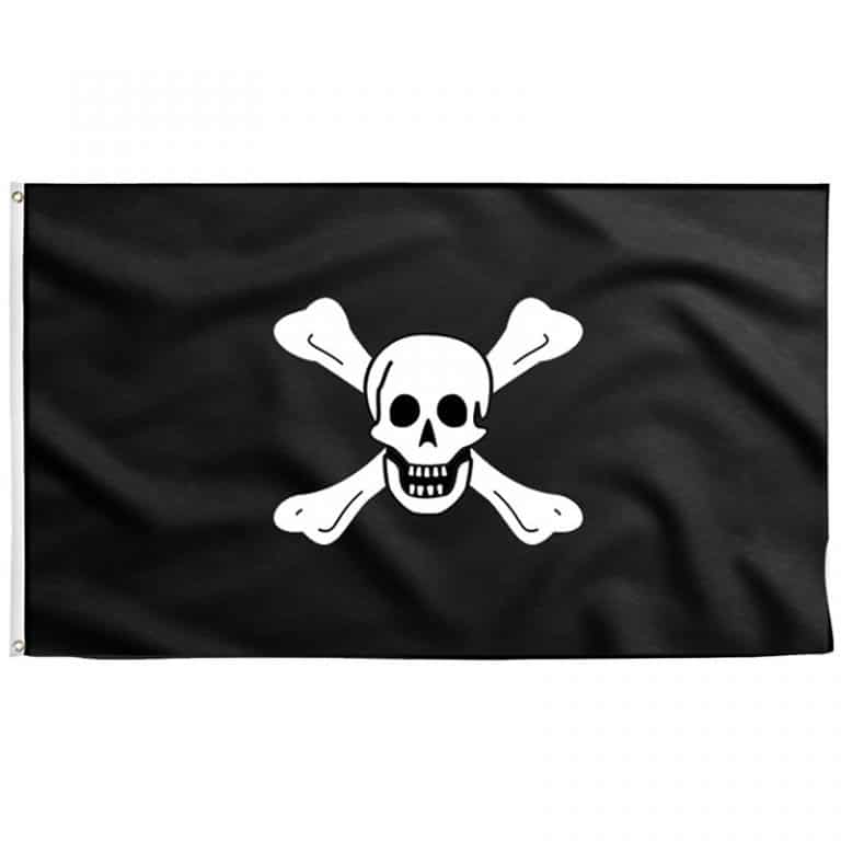 2x3 Foot Jolly Roger Pirate Flag - 3 Skulls Design, 100D Polyester, Made In USA